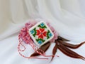 Traditional Romanian sewing pattern, Martisor. Royalty Free Stock Photo
