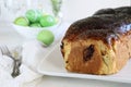 Easter holiday. Traditional Romanian sweet bread. Royalty Free Stock Photo