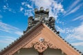Traditional roof of ancient japanese building. Royalty Free Stock Photo