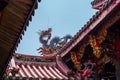 Traditional roof of Chinese Longshan temple. Royalty Free Stock Photo