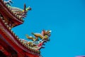 Traditional roof of Chinese Longshan temple. Royalty Free Stock Photo