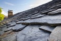 A traditional roof structure made of volcanic stone on a Spanish village house