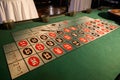 Traditional roulette table with markings for players to place their wagers Royalty Free Stock Photo