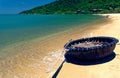 Traditional round boat, Da Nang, Vietnam Royalty Free Stock Photo