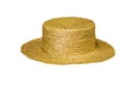 Traditional Round Handmade Straw Hat Isolated Over white Background Royalty Free Stock Photo