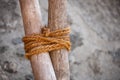 Traditional Round Lashing for Assembly of Simple Structures Royalty Free Stock Photo