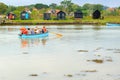 Traditional rowing boat operating across the River Blyth from So