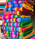 Traditional rugs at market in Panajachel, Guatemala. Royalty Free Stock Photo