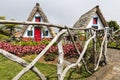 Traditional rural house in Santana Madeira, Portugal. Royalty Free Stock Photo