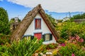 Traditional rural house in Santana Madeira, Portugal. Royalty Free Stock Photo