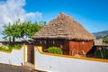 Traditional rural house with straw roof, Santa - Sao Jorge village, Madeira island, Portugal Royalty Free Stock Photo