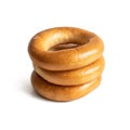 Traditional Russian bagels, isolated on a white background Royalty Free Stock Photo
