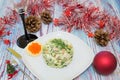 Traditional Russian christmas salad Olivier Royalty Free Stock Photo