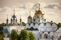 Traditional russian churches in countryside Royalty Free Stock Photo