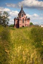 Traditional russian churches in countryside Royalty Free Stock Photo