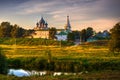 Traditional russian churches in countryside Royalty Free Stock Photo