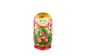 Traditional Russian matryoshka doll on white background Royalty Free Stock Photo