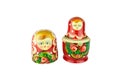 Traditional Russian matryoshka doll on white background Royalty Free Stock Photo