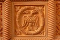 Traditional russian ornament on clay oven tiles Royalty Free Stock Photo