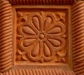 Traditional russian ornament on clay oven tiles Royalty Free Stock Photo