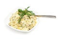 Traditional russian salad olivier on white Royalty Free Stock Photo