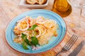 Traditional Russian salted cabbage sauerkraut with onion