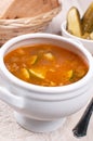 Traditional russian soup with pickles Royalty Free Stock Photo