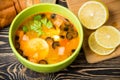 Traditional Russian soup solyanka in bowl on the table Royalty Free Stock Photo