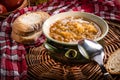 Traditional russian sour cabbage soup.