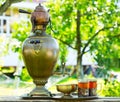 Traditional russian tea with samovar Royalty Free Stock Photo