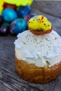 Traditional Russian and Ukrainian Easter cake Kulich Paska bread Royalty Free Stock Photo