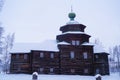 Traditional Russian wooden church Royalty Free Stock Photo