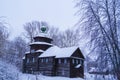 Traditional Russian wooden church Royalty Free Stock Photo