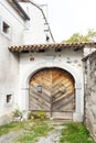 Traditional rustic entrance in the Karst region in Slovenia