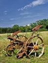 Traditional rusty grass mower & haymaker Royalty Free Stock Photo