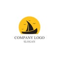 Traditional Sailboat logo design vector. Royalty Free Stock Photo