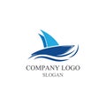 Traditional Sailboat logo design vector. Royalty Free Stock Photo