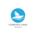 Traditional Sailboat logo design vector. Royalty Free Stock Photo