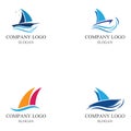 Traditional Sailboat logo design vector. Royalty Free Stock Photo