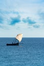 Traditional sailing dhow with powerful sail Royalty Free Stock Photo