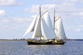 Traditional sailing ship on the IJsselmeer in Netherlands