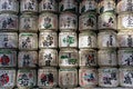 Traditional Sake barrels at the entrance to Meiji shrine in Tokyo