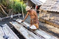 Traditional salt farmer