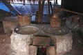 Traditional salt making by boiling underground salt water from natural rocksalt pond,Nan province, Thailand