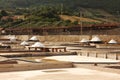 Traditional salt mine terraces Royalty Free Stock Photo