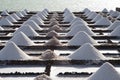 Traditional Salt production in the old salina Royalty Free Stock Photo