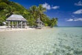 Traditional samoan beach fale, Samoa, Pacific Islands Royalty Free Stock Photo