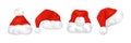 Traditional Santa Claus hat set. Icons of different types of hats for Christmas