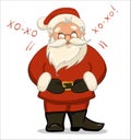 The traditional Santa Claus laughs ho-ho , holding his stomach. Royalty Free Stock Photo