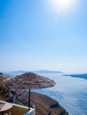 Traditional santorini island architecture and amazing sea view. Santorini, Greece